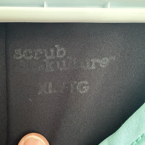 Women's Short Sleeve Black and Light Blue scrub top - Picture 2 of 4